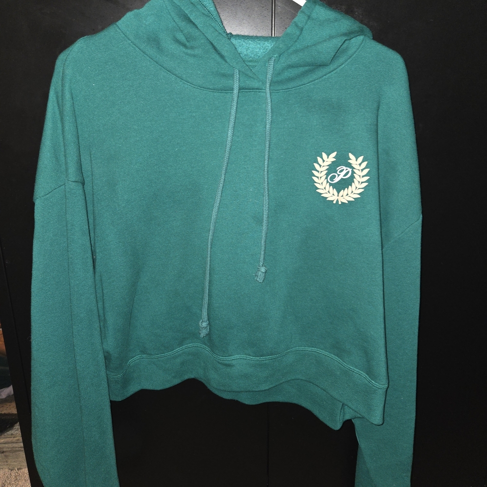 Victoria's Secret Green Cropped Hoodie Sweater